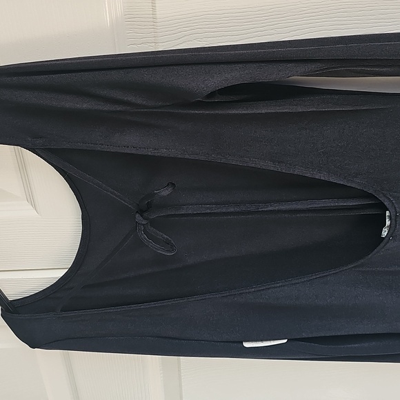 NWT Free People Call Me Later Long Sleeved Tie Back Minidress L & XL Black - Picture 6 of 10